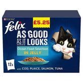 Felix As Good As It Looks Ocean Feast Selection in Jelly 12 x 100g (1.2kg) (Case of 4)  Adomoo
